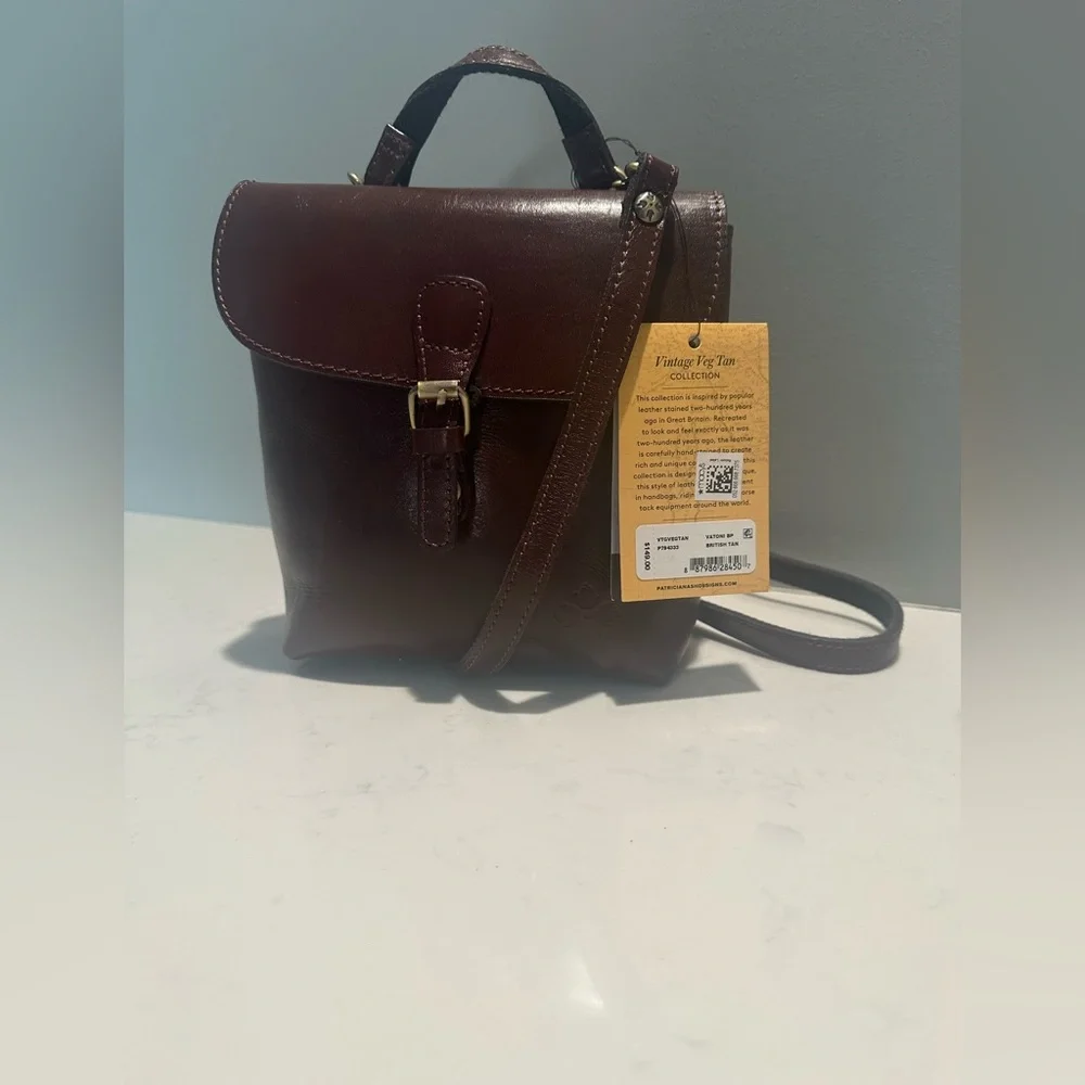 Patricia Nash Small Vatoni Brown Leather Convertible Bag/Backpack